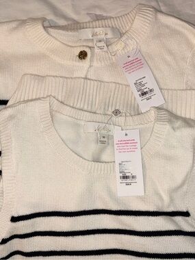 Lilly Pulitzer White Striped Crewneck Sweater SET - Women's